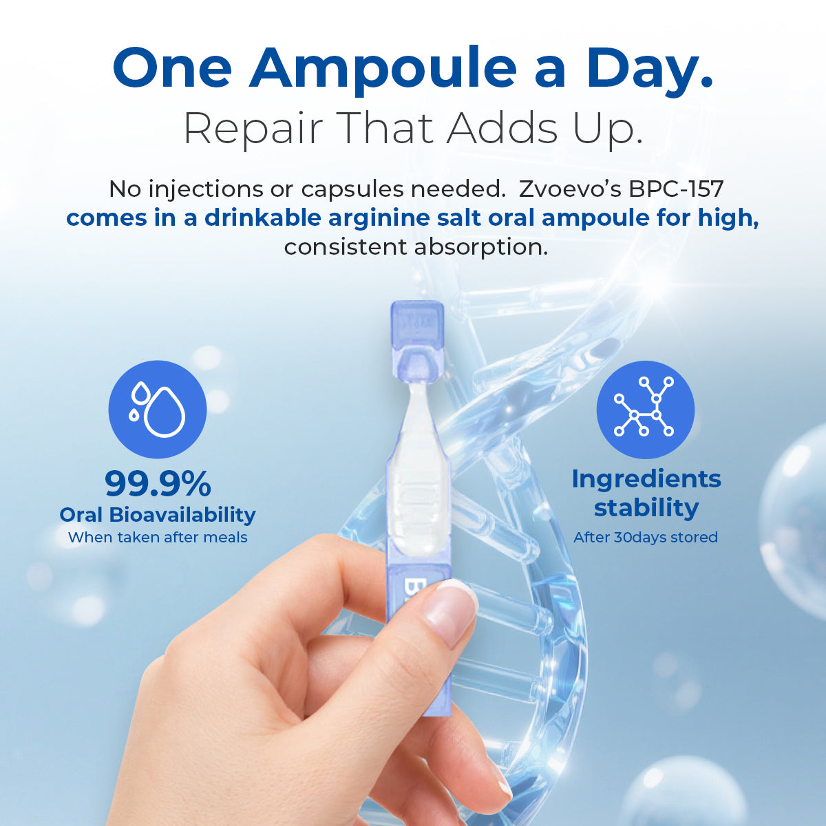 Zvoevo® BPC-157 Stabilized-Peptide Body Recovery Oral Liquid